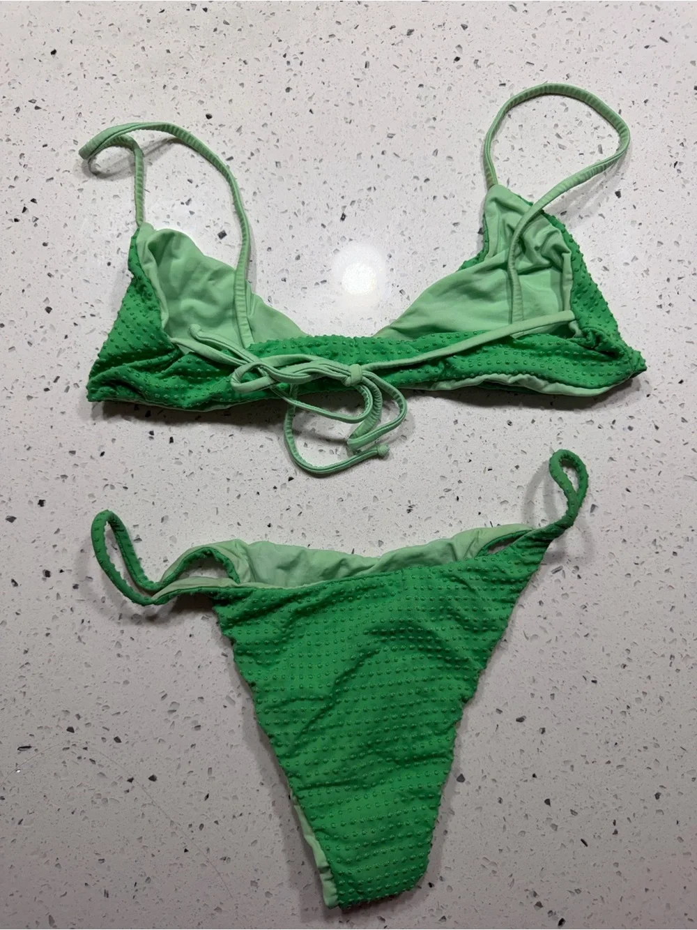 San Lorenzo Green Textured micro Bikini Set size xs